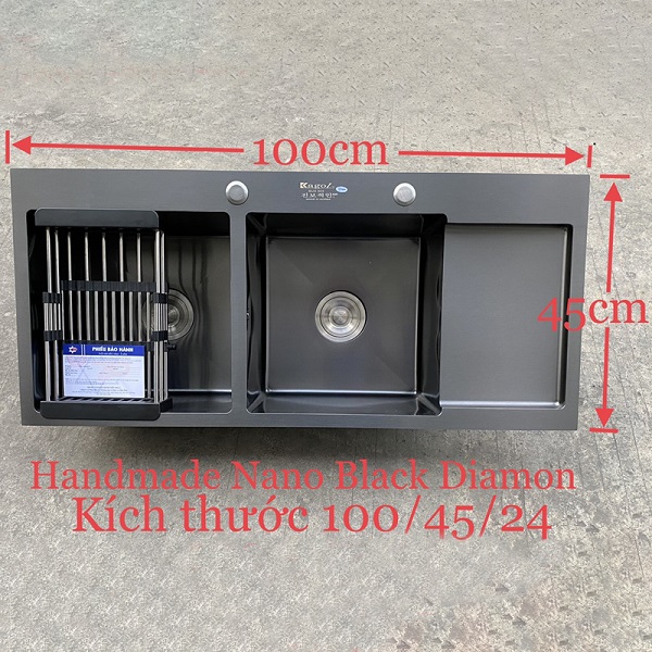 Chậu rửa bát đúc liền khối Kagol NANO 10045B (100x45cm)