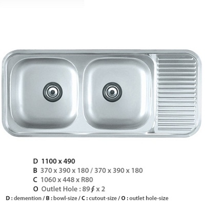 Chậu rửa bát Ecofa ECB 740 (74x51,5cm) - Image 5