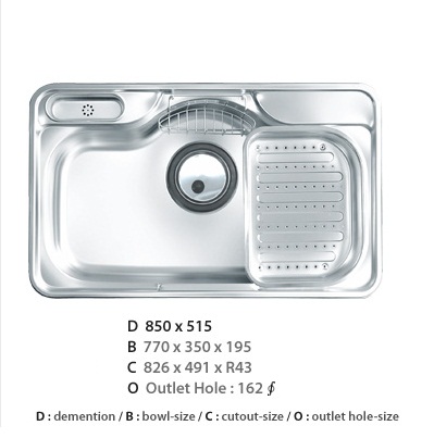 Chậu rửa bát ECOFA TZN-850 (850x510x220 mm) - Image 3