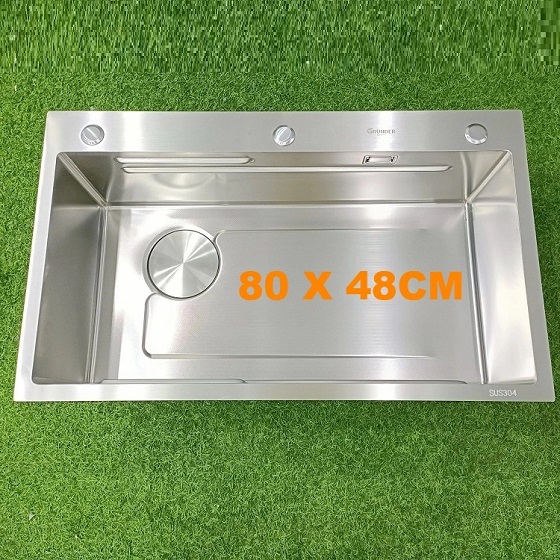 Chậu rửa bát Handmade Inox 304 mạ vàng Miken MKRB-10045GB (Đặt hàng 7-15 ngày - 100x45x24cm) - Image 4
