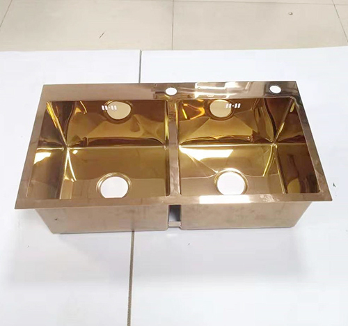 Chậu rửa bát Handmade Inox 304 mạ vàng Miken MKRB-8245GC (Đặt hàng 7-15 ngày - 82x45x24cm)