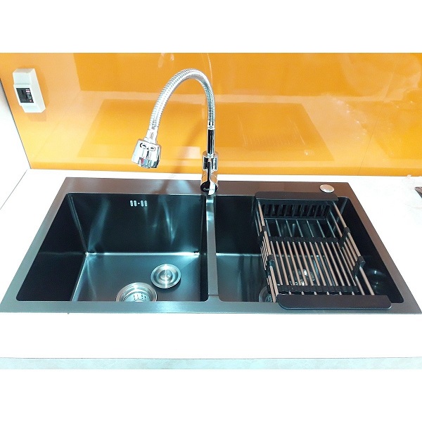 Chậu rửa bát Handmade Inox 304 mạ vàng Miken MKRB-8245GC (Đặt hàng 7-15 ngày - 82x45x24cm) - Image 5