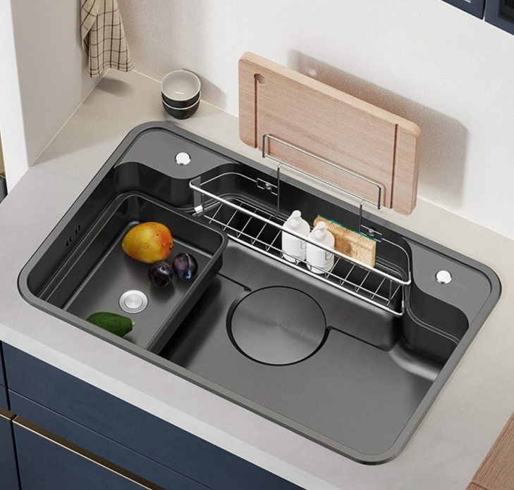 Chậu rửa bát Handmade Inox 304 mạ vàng PVD Miken 1507G (80x45x22cm-*Đặt hàng 7-15 ngày) - Image 3