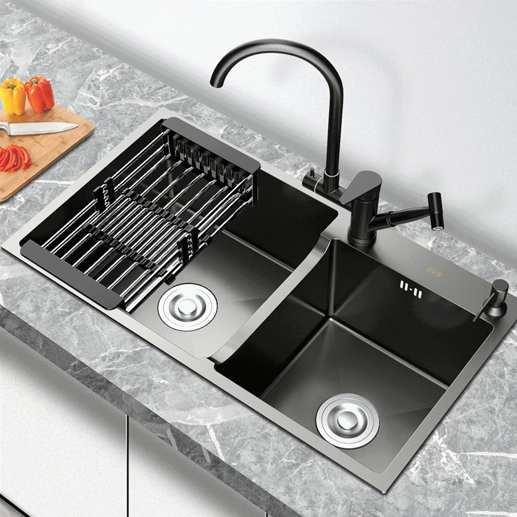 Chậu rửa bát Handmade Inox 304 mạ vàng PVD Miken 1507G (80x45x22cm-*Đặt hàng 7-15 ngày) - Image 5