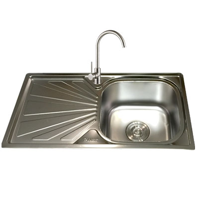 Chậu rửa bát Inox 2 hố lệch Lucky Tân Mỹ S7843R (780x430x230mm) - Image 3