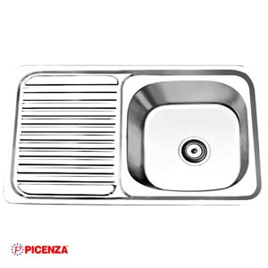 Chậu rửa bát Inox đúc liền khối 2 hố lệch PZ-8245 (820x450x220mm) - Image 4