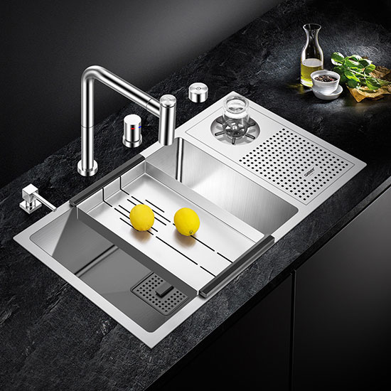 Chậu rửa bát kèm máy rửa cốc Geler GL-9045 - Image 3
