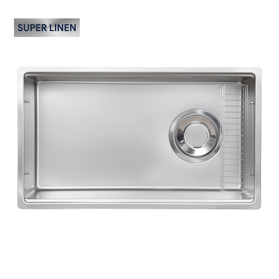 Chậu rửa bát Posco 304 Linen dập nổi KLUGER KW8181FS-S81 (800x500x220mm) - Image 5
