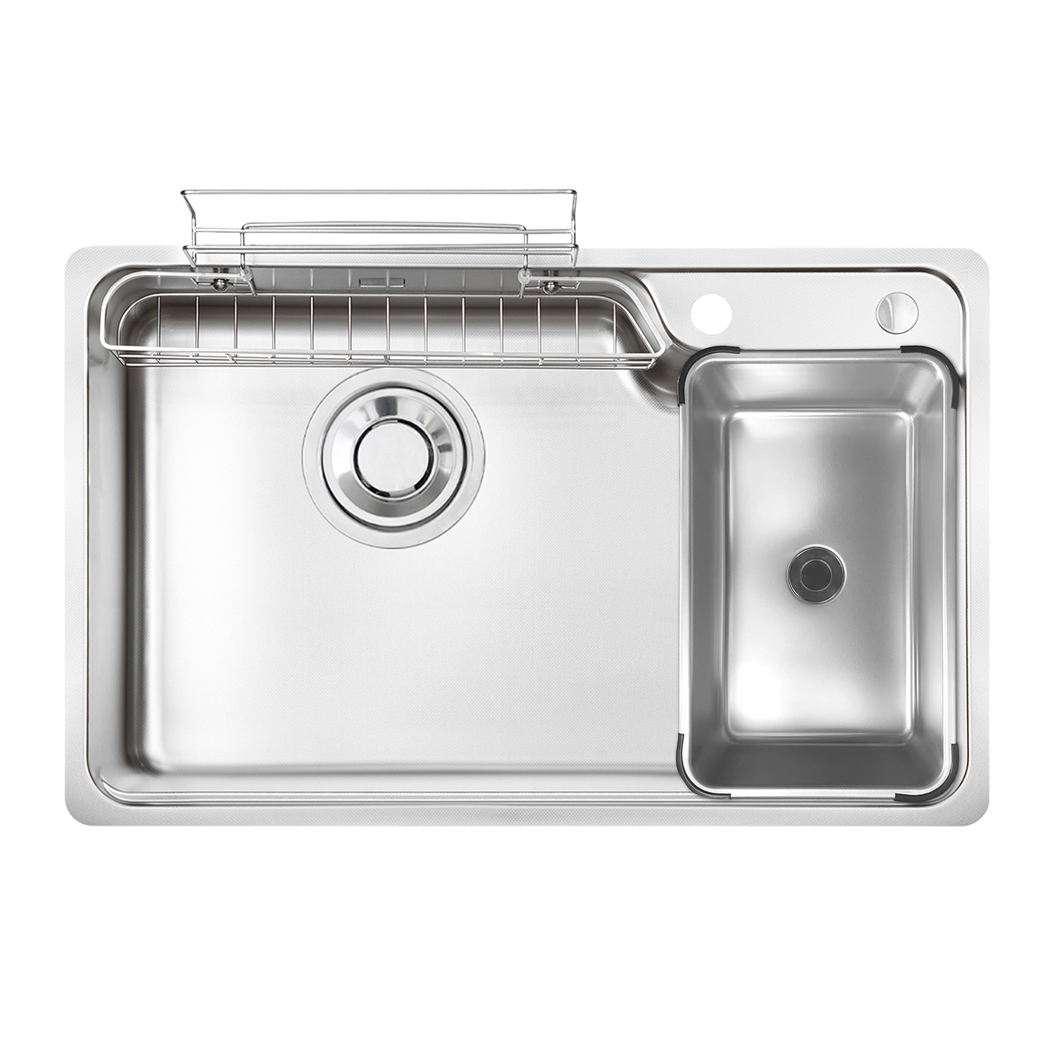 Chậu rửa bát Posco 304 Linen dập nổi KLUGER KWF8161FS-S76 (760x500x220mm) - Image 4
