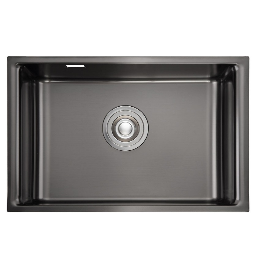 Chậu rửa bát Posco 304 Linen dập nổi màu đen KLUGER KWF8161FB-S76Plus(760x500x220mm) - Image 5