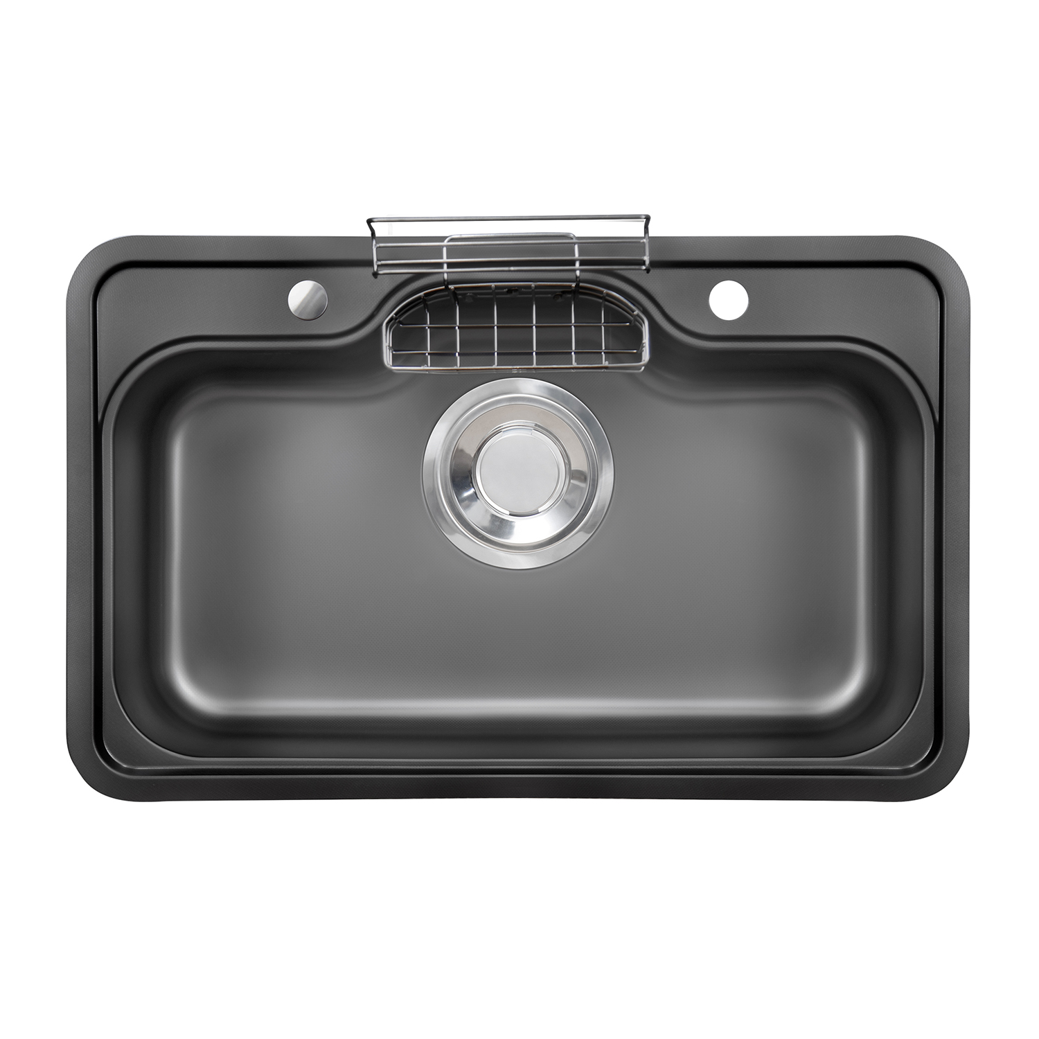 Chậu rửa bát Posco 304 Linen dập nổi màu đen KLUGER KWU8161FB-S76 (760x445x220mm) - Image 3