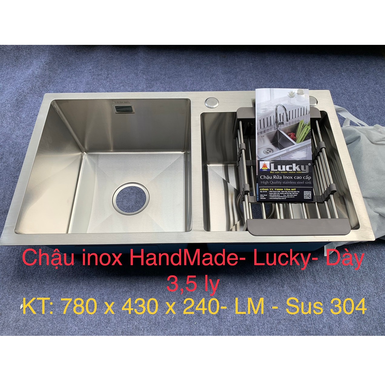 Chậu rửa bát Tân Mỹ TM-16 (485x445x220) - Image 3