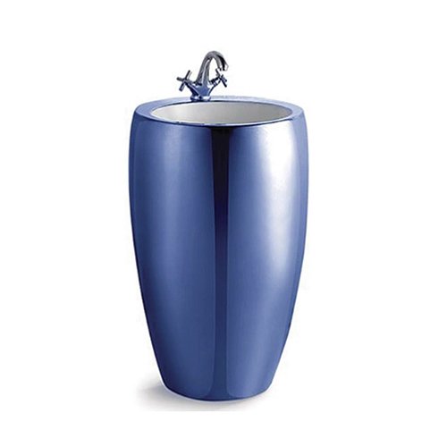 Chậu rửa đá nhân tạo chân đứng màu đen trắng MK-0089B - Image 3