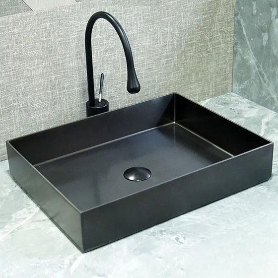 Chậu rửa lavabo chân đứng Inox 304 màu vàng Miken MS-8804RN (Đặt hàng trước 7-15 ngày) - Image 4