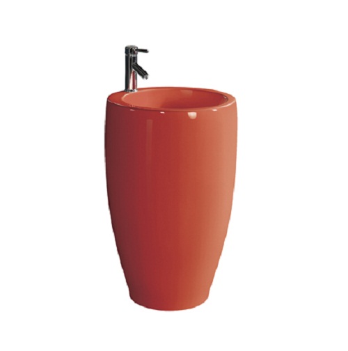 Chậu rửa lavabo chân đứng nghệ thuật màu đỏ C3966R (Đặt hàng 10-20 ngày)