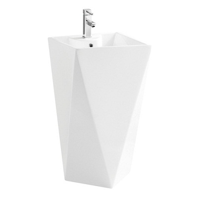 Chậu rửa lavabo chân đứng nghệ thuật màu vàng C3966Y (Đặt hàng 10-20 ngày) - Image 3