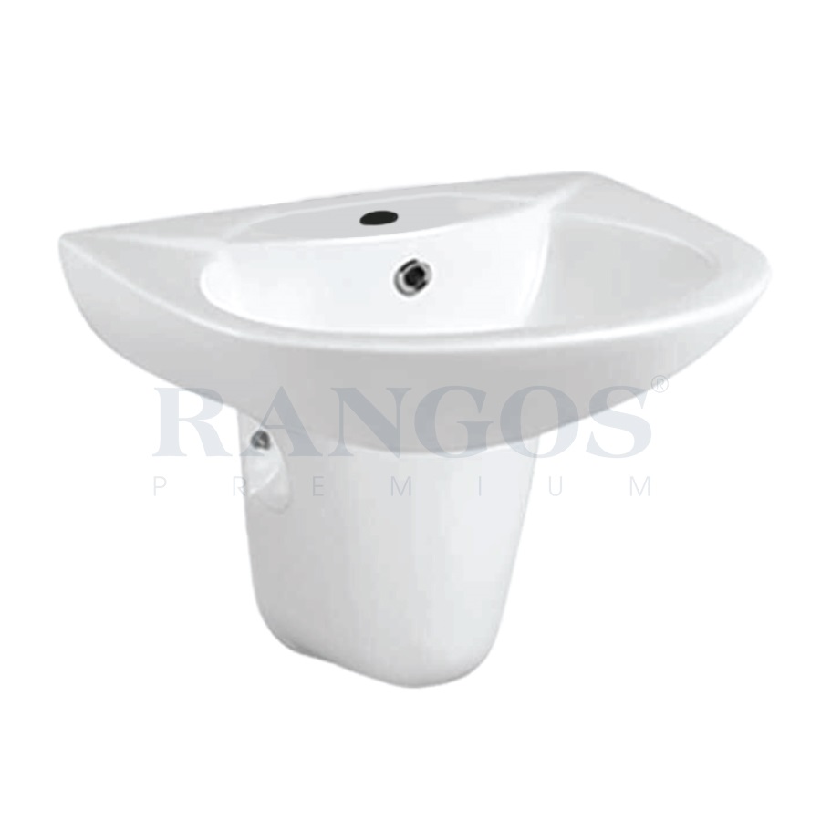 Chậu rửa lavabo chân lửng Rangos RG-6006-3 (D520xR440xC490mm)