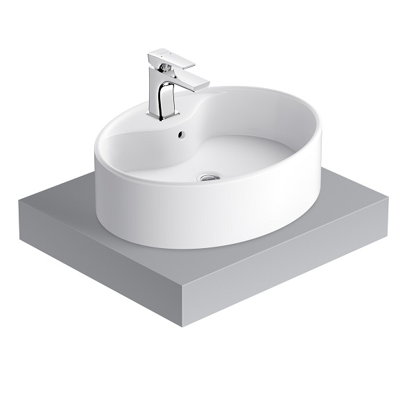 Chậu rửa lavabo chân lửng Viglacera VI51 (600x490x190 mm) - Image 6