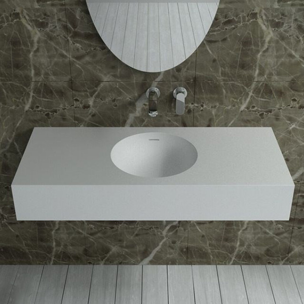 Chậu rửa lavabo đá nhân tạo chân đứng màu xanh xám Miken MKC-882MG - Image 5