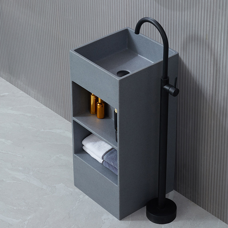 Chậu rửa lavabo đá tự nhiên nghệ thuật chân đứng Miken MKC-2863V - Image 4
