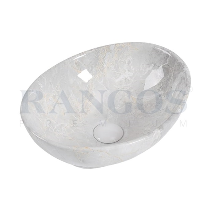 Chậu rửa lavabo đặt bàn đá Rangos RG-DE8006 (410x335x145mm)