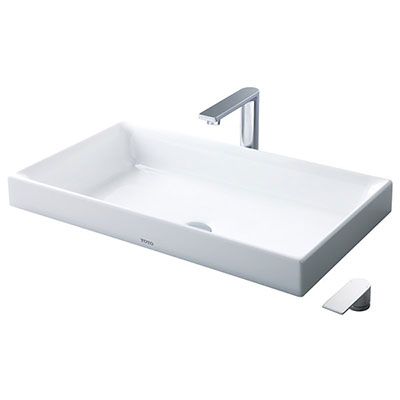 Chậu rửa lavabo đặt bàn TOTO Linear Ceram LT4715G17#MBL đen mờ (bộ thoát thải VM5D417V) - Image 3