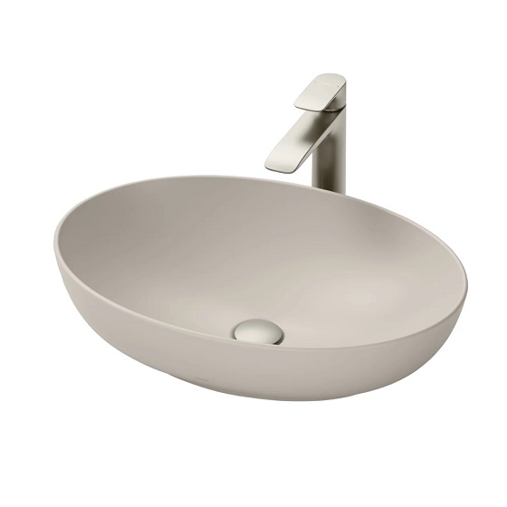 Chậu rửa lavabo đặt bàn TOTO Linear Ceram LT4716G17#XW trắng bóng (bộ thoát thải VM5D417V) - Image 6