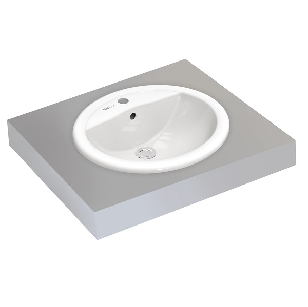 Chậu rửa lavabo dương vành Viglacera CD1 (513x445x197 mm) - Image 4