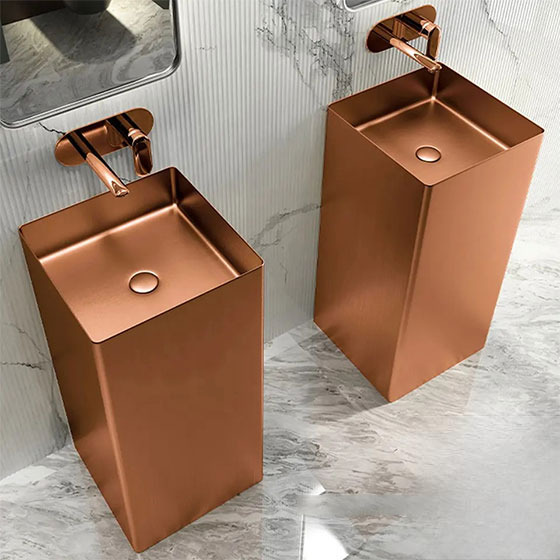 Chậu rửa lavabo hình tròn Inox 304 màu trắng Miken MKC-3612W ( 360x360x120mm) - Image 4
