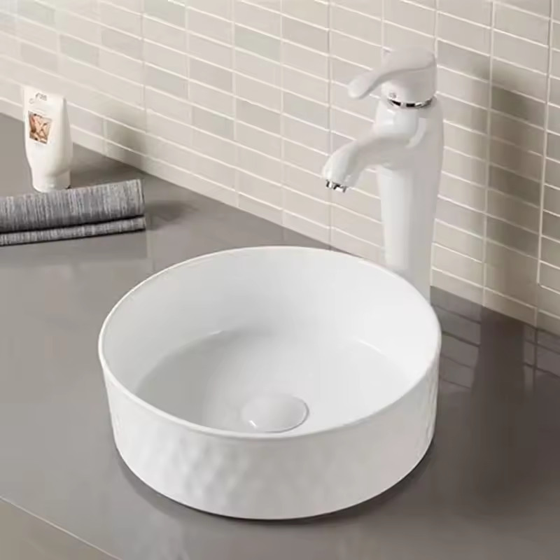 Chậu rửa lavabo lửng liền chân màu đen Miken MKC-D6002BG - Image 4