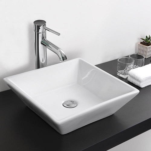 Chậu rửa lavabo lửng liền chân màu đen Miken MKC-D6002BG - Image 5