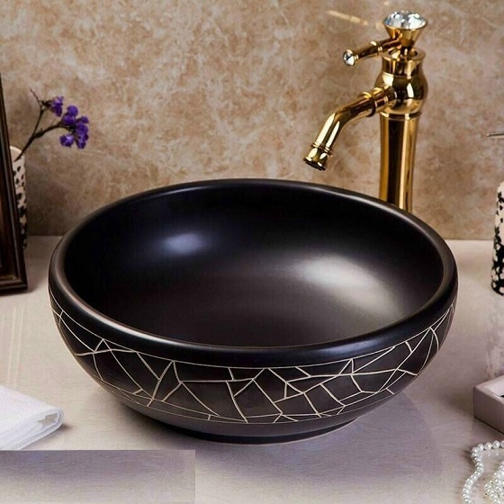 Chậu rửa lavabo màu đen âm bàn hình vuông Miken MKC-00225B (520x370mm) - Image 6