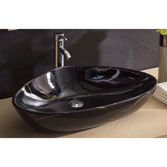 Chậu rửa lavabo màu đen nghệ thuật Miken MKC-212 - Image 4