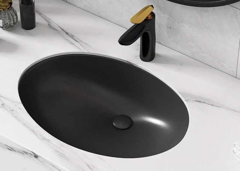 Chậu rửa lavabo màu đen nghệ thuật Miken MKC-341 - Image 5
