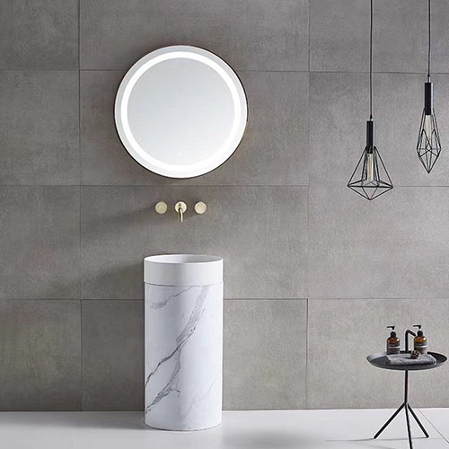 Chậu rửa lavabo nghệ thuật đá nhân tạo chân đứng màu đen Miken MKC-883B - Image 6