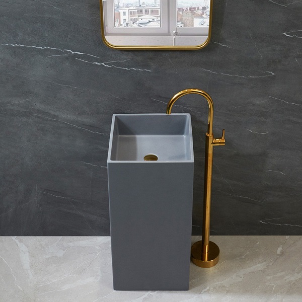 Chậu rửa lavabo nghệ thuật đá nhân tạo chân đứng Miken MKC-882W - Image 3