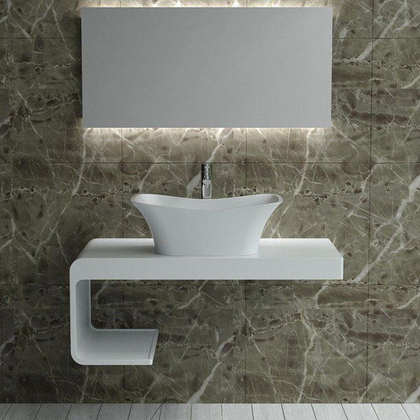 Chậu rửa lavabo nghệ thuật đá nhân tạo chân đứng Miken MKC-884W - Image 6