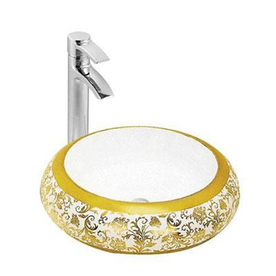 Chậu rửa lavabo nghệ thuật DADA A029-K18 Gold (405x 405 x 145mm) - Image 3