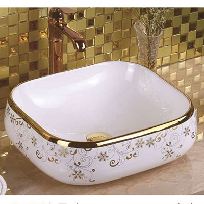 Chậu rửa lavabo nghệ thuật DADA A029-K18 Gold (405x 405 x 145mm) - Image 4