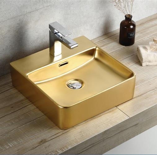 Chậu rửa lavabo nghệ thuật mạ vàng 8458G - Image 6