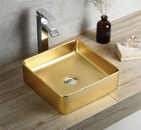 Chậu rửa lavabo nghệ thuật mạ vàng A479 - Image 3