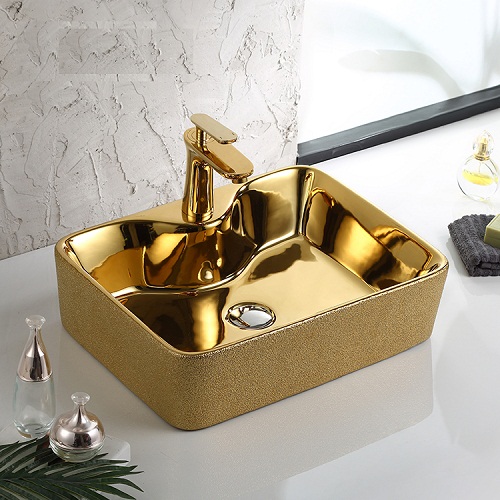 Chậu rửa lavabo nghệ thuật mạ vàng Miken MKC-4241G - Image 6
