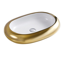Chậu rửa lavabo nghệ thuật mạ vàng Miken MKC-5939G - Image 3