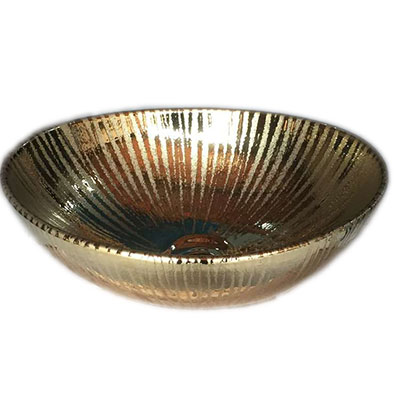 Chậu rửa lavabo nghệ thuật mạ vàng Miken MKC-C32 (58x42cm) - Image 3