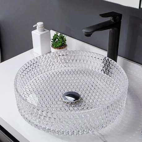 Chậu rửa lavabo nhựa trong suốt Acrylic Miken MKC-5838 GRY - Image 5