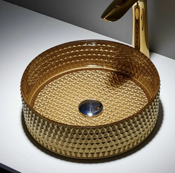 Chậu rửa lavabo thủy tinh pha lê Miken CPL-103 - Image 5