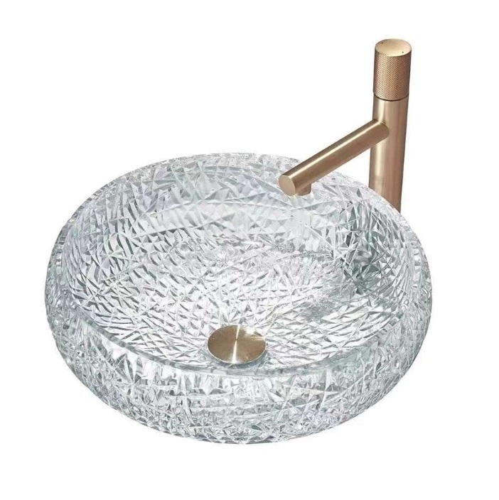 Chậu rửa lavabo thủy tinh pha lê Miken CPL-106 - Image 5