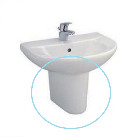 Chậu rửa lavabo treo tường men trắng Cotto SC00657 WH - Image 3