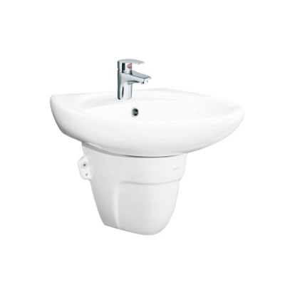 Chậu rửa lavabo treo tường và chân Viglacera VI3N (560x465mm) - Image 5