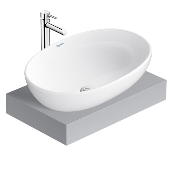 Chậu rửa lavabo treo tường và chân Viglacera VTL4 (640x510mm) - Image 4